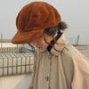 Женская Мода Толстые Осень Зима Теплые Береты Мягкие Шляпы Однотонные Восьмиугольные Кепки Новостийщика Винтажные Шляпы Аксессуар Креативные Подарки