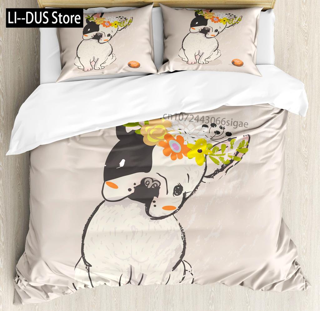 Labrador Duvet Cover Set Hand Drawn Sketch Welsh Corgi Decorative 3 Piece Bedding Set With 2 Pillow Shams Queen King Full Size