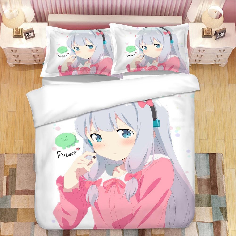 Аниме-девушка Изуми Сагири 3D-печатный комплект постельного белья King Duvet Cover Pillow Case Одеяло Cover Постельное белье Постельное белье Домашний текстиль