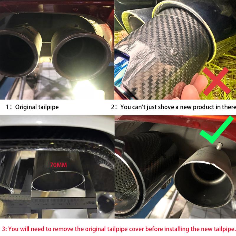 4 PCS For BMW M2 M3 M4 Exhaust Tip F80 F82 F83 F87 Tuning MP Carbon Fiber Tailpipe Stainless Steel Muffler
