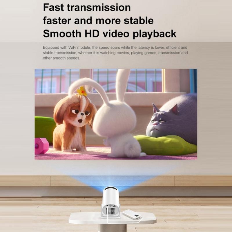 Portable Streaming Projector With USB C Fast Charging Highly Definition Display Wireless Screen Presentation