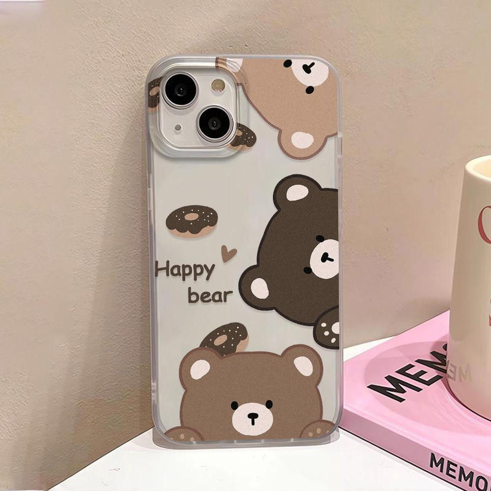 Чехол для телефона Donut bear подходит для iPhone17promax Apple 17Pro матовый с большим отверстием 17/16 противоударный.