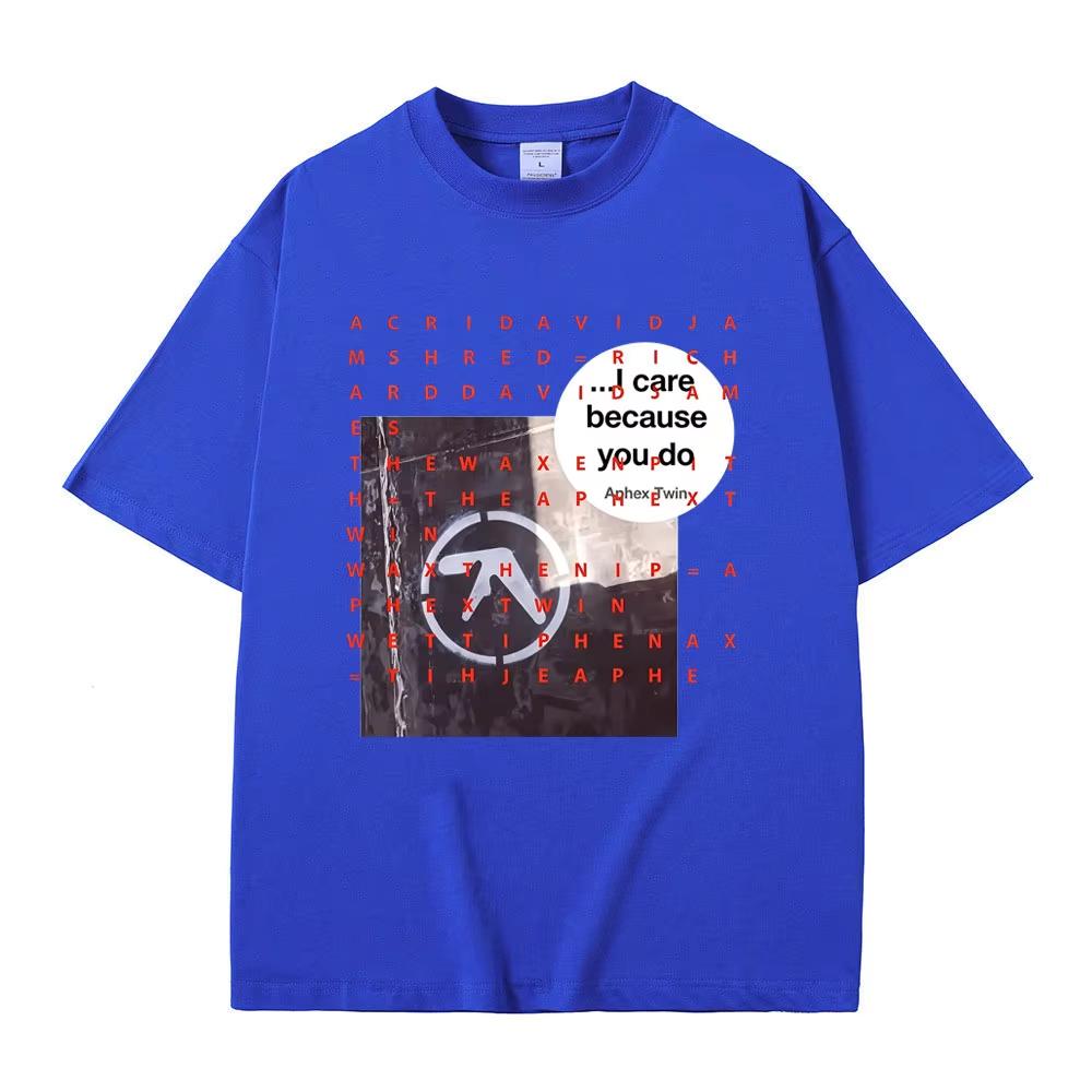 Hot Sale Aphex Twin I Care Because You Do Graphic T-Shirt Men Women Hip Hop Streetwear Oversized T-shirt Breathable Streetwear Casual Tees