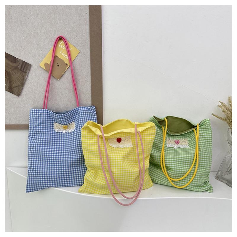 Весна/лето 2024 года. Новый дизайн Dopamine Small Grid для шопинга. Свежая и художественная сумка через плечо для поездок на работу для женщин.