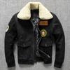 Мужская кожаная куртка из натуральной яловой кожи с первым слоем, мужская пилотная хлопковая куртка с лацканами ВВС, летный костюм, куртка большого размера