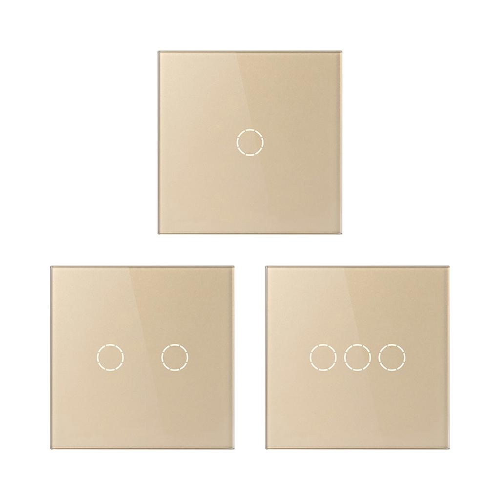 EU Standard Luxury White Crystal Glass Switch Wall Light Touch Switch , 1 Gang 1 Way Touch Switch