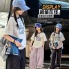 Girls' summer outfit set 2026 new style children's short sleeved work pants, girls' sports two-piece set, summer thin design, big boy