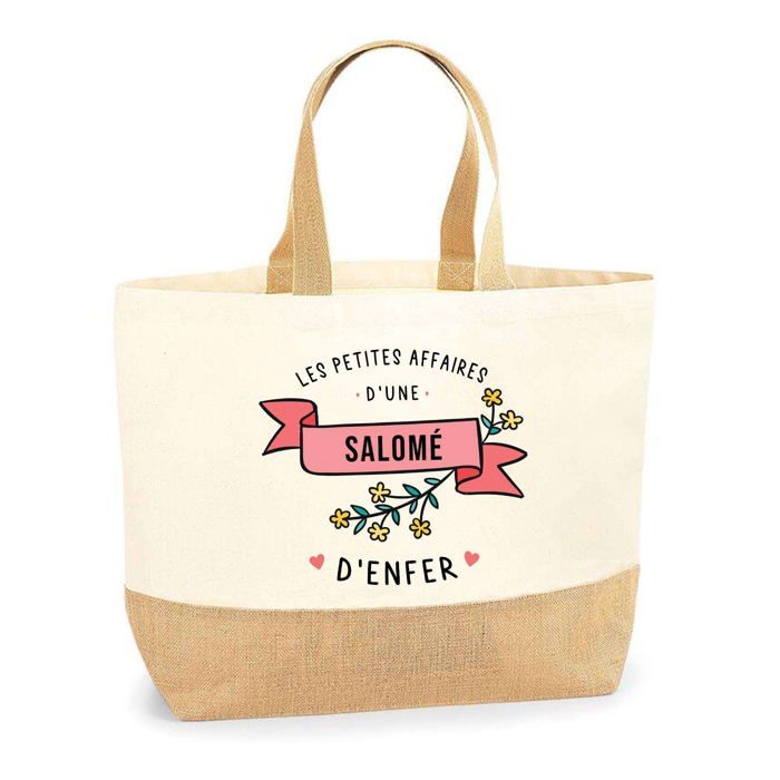 Cabas en jute - PLANETEE - Les affaires d'une Salomé d'enfer - Fabriqué en France - Jute naturel - Poignées solides