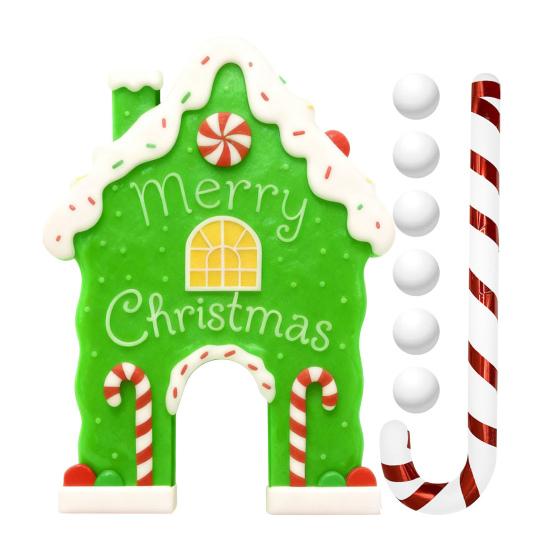 Рождественский пряничный набор для гольфа, игра для вечеринки в помещении, игра в гольф с клюшкой в виде леденца и 6 мячами, праздничные игры для семьи, детей, взрослых