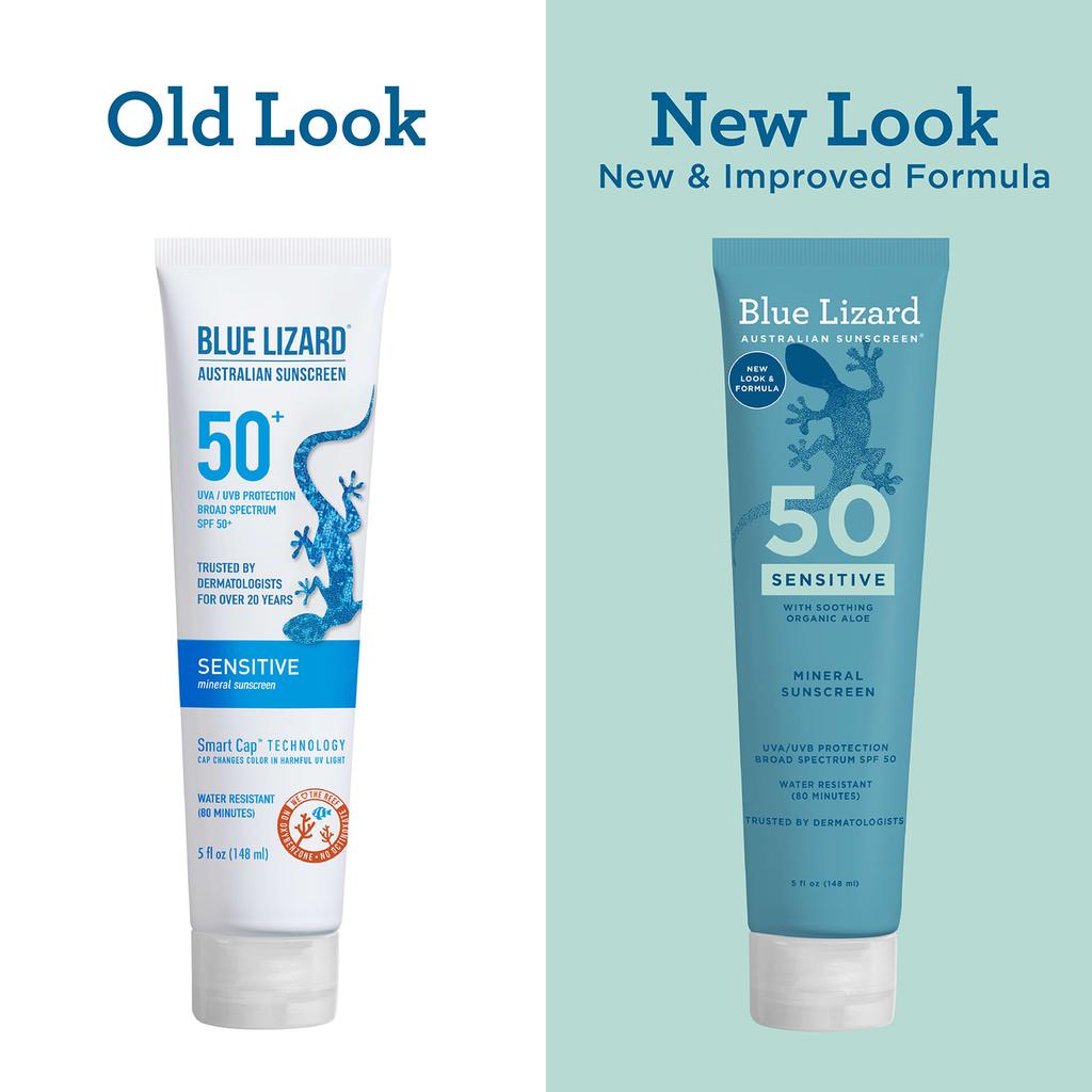 Blue Lizard Australian Sunscreen Чувствительный минеральный солнцезащитный крем, SPF 50, 148 мл (5 жидких унций)