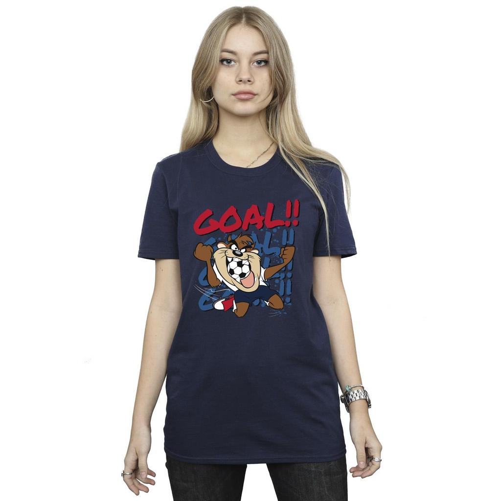 Looney Tunes Womens/Ladies Taz Goal Goal Goal Cotton Boyfriend T-Shirt