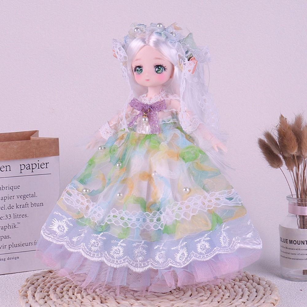 Multiple Movable 30cm Bjd Doll Toy Attractive Eyes Lace Princess Doll  Kids