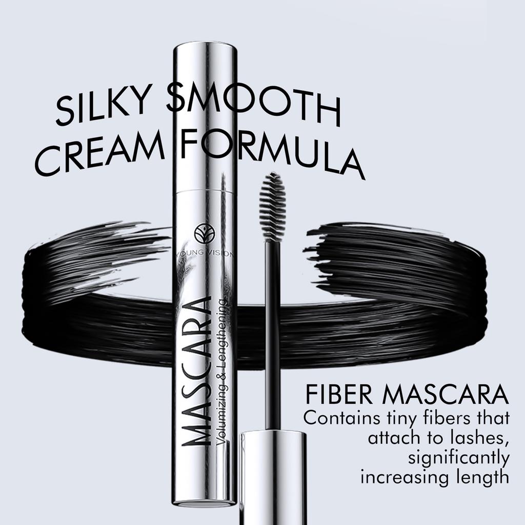 Густая водостойкая черная подкручивающая тушь для ресниц в серебристом тюбике с шелковыми волокнами для макияжа глаз