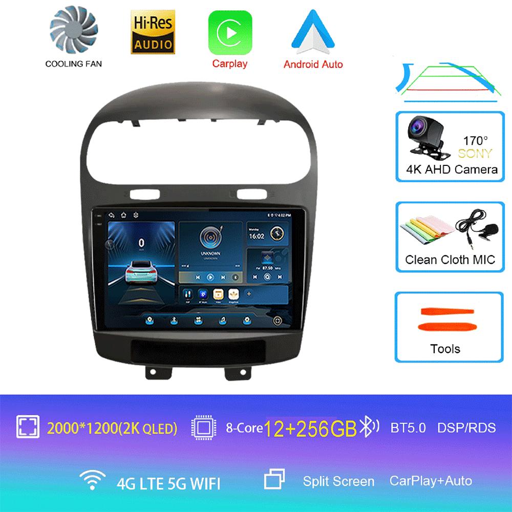 Для Dodge Journey Fiat Leap 2012-2020Автомобильное радио Навигация GPS Навигация Мультимедийный проигрыватель Android 14 2 Din Carplay WIFI+4G