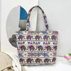 Ethnic Style Retro Print Shoulder Bag Large Capacity Splicing Knitting Tote Hand