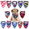 Lattice Plaid Pet Supplies Triangular Bibs Dog Collar Neckerchief Saliva Towel Neck Scarf