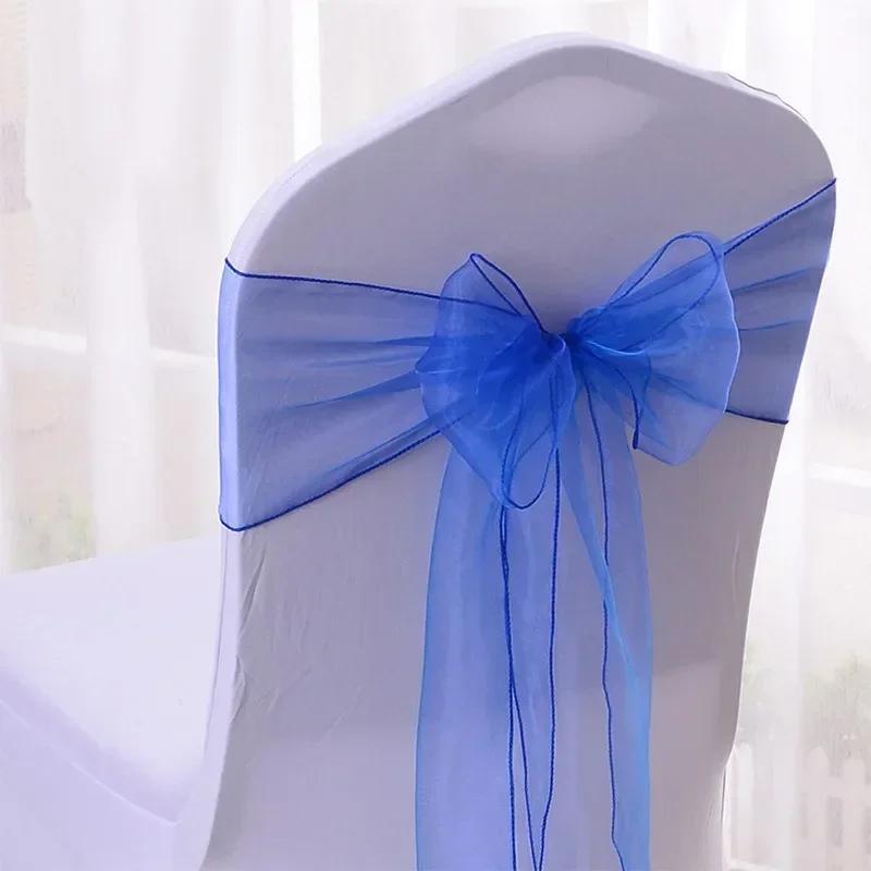 25Pcs Chairs Sashes for Wedding Chair Covers Chair Bow Sashes Chairs Ribbons for Party Ceremony Wedding Chair Decoration