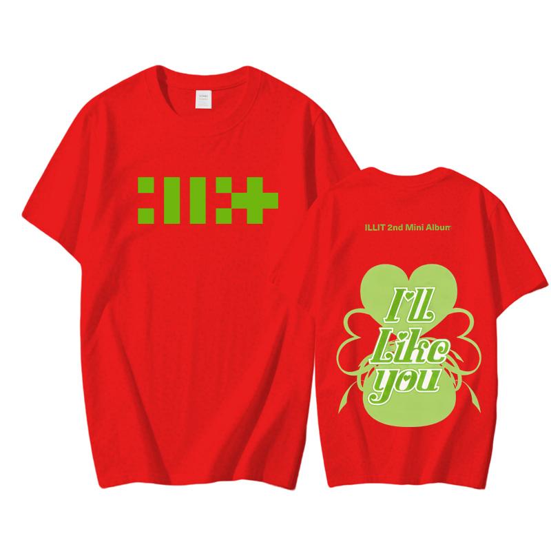 Футболки ILLIT Топы 2025 Графическая печать 100% Котто Футболка на лето Хлопковая модная футболка Женская Мужская одежда Высокое качество