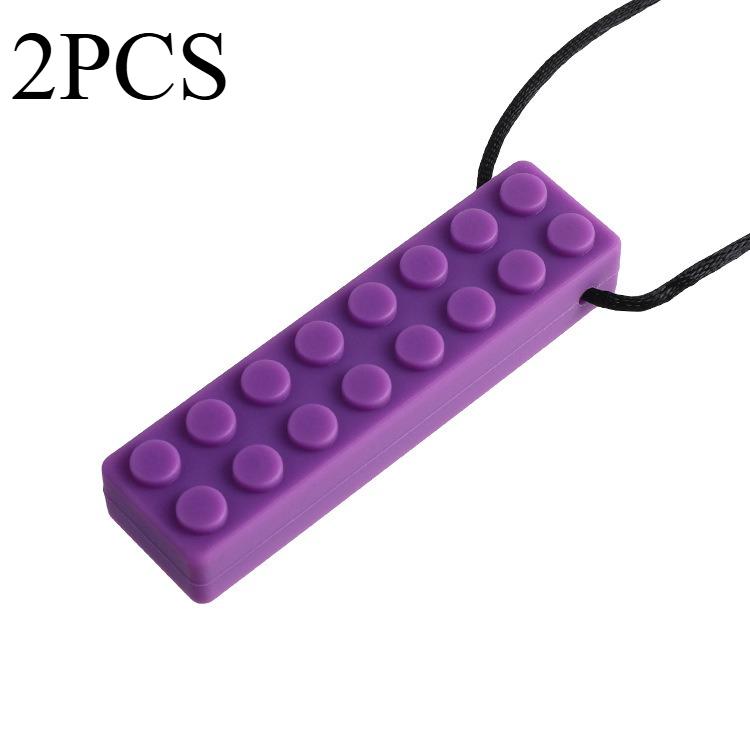 Сенсорные жевательные ожерелья, 2 шт. красочных жевательных ожерелья для сенсорных детей, идеально текстурированные силиконовые жевательные игрушки