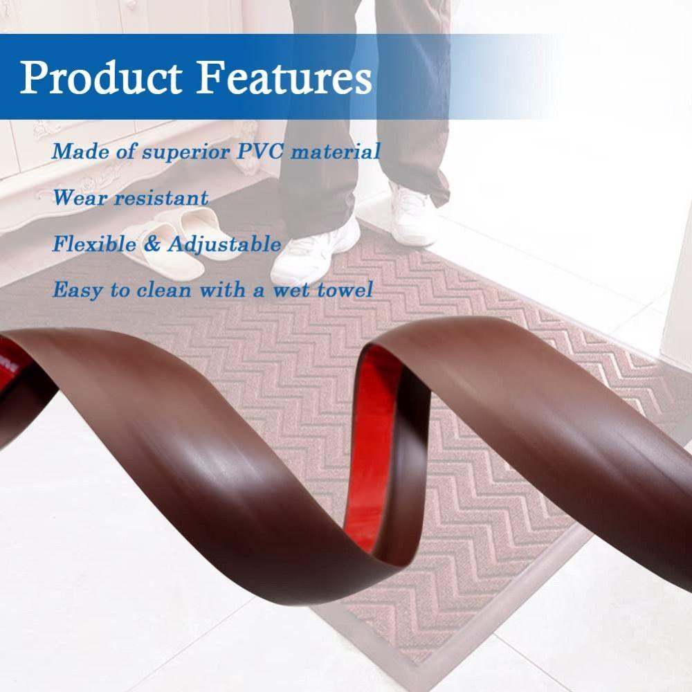 Wear-resistant Floor Transition Strip Carpet to Tile Edging Trim Strip Flat Button Strip Doorway