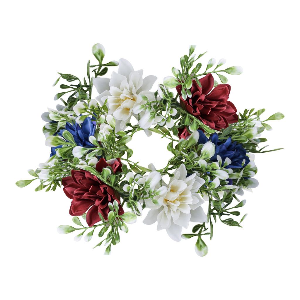 Independence Day Wreath Home Decoration With Red,white, Blue Ears Hanging Upside Down, Door Hanging Wreath
