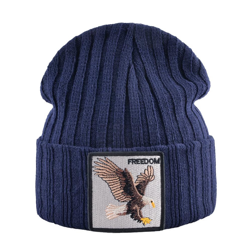 Hats For Knitted Fashion New Men Women Wolf Pattern Skullies Beanies Unisex Knitting Streetwear Hip Hop Bonnet Caps Kpop Gorras