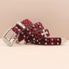 Cross Belt Leopard Print Western Rhinestone Belt Personalized Denim Woman Rivet Jeans Belt