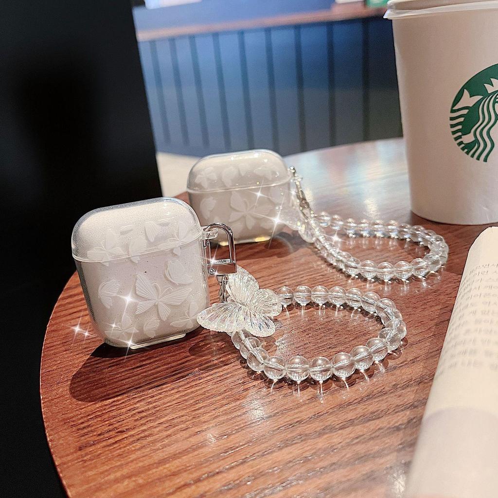 Чехол Glitter Butterfly AirPods Pro 2 — защитный чехол для гарнитуры Apple Bluetooth 2-го поколения