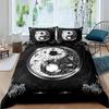 Top Yin Yang Duvet Cover Mandala Bohemian Bedding Set Retro Lotus Tai Chi Bagua Comforter Cover Chinoiserie Quilt Cover