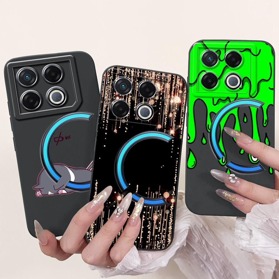 Мягкий силиконовый ТПУ матовый чехол Funda для Infinix GT 20 Pro / Infinix X6871 GT20Pro, задняя крышка, Астронавт, Лунная ночь, Расписной