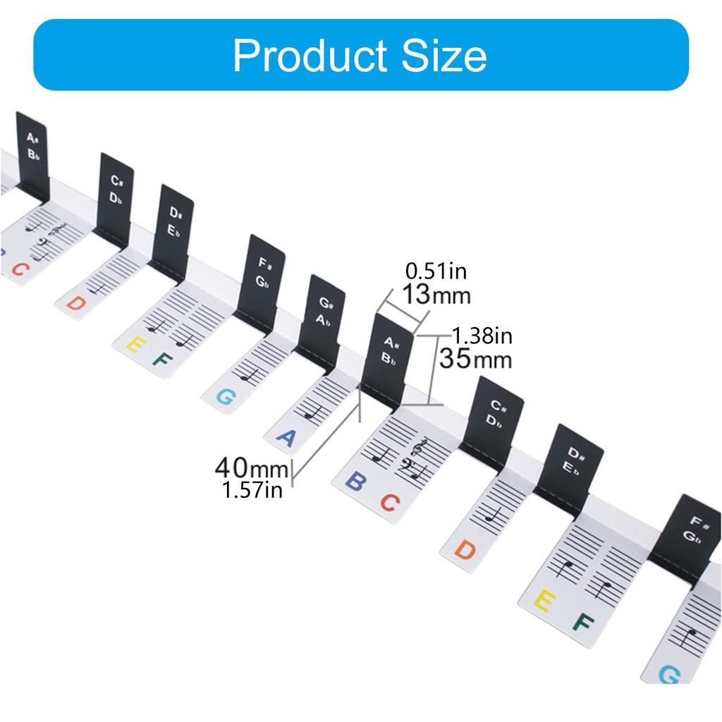 Piano Keyboard Stickers Removable Keyboard Letters Electronic Piano Keyboard Note Stickers for Kids and Beginners