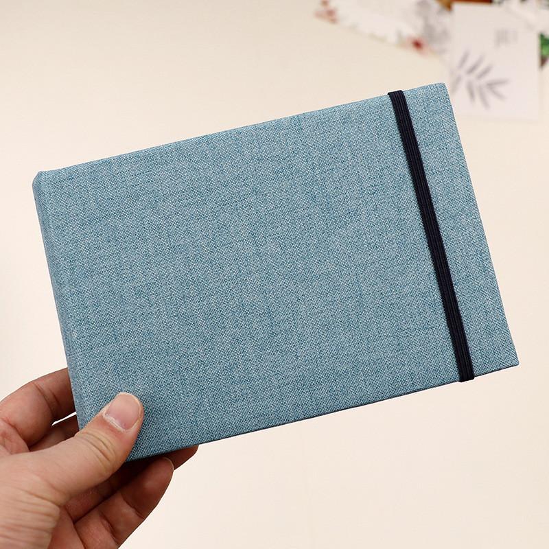 Book Flip Mini Album Portable Linen Cover Photo Album For Travel Memory Storage