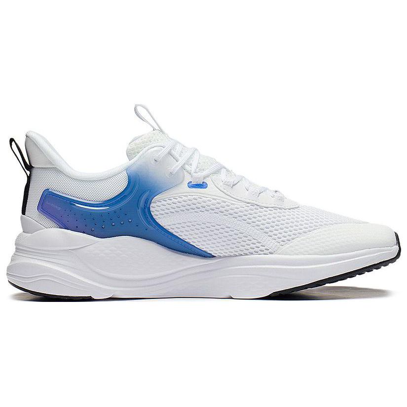 Li Ning Flow Cloud нескользящие износостойкие низкие спортивные повседневные туфли мужские кроссовки белые синие AGLS059-3