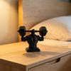 3D Printed Muscle Man Figurine, Matte Black Realistic Iron-Lifting Muscle Shape Model with Stable Base, Gym Decor for Men Fitness Gift