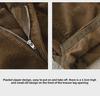 2024 Autumn/Winter Retro Earth Tone Corduroy Carrot Pants with Fur Trim and Elastic Waist
