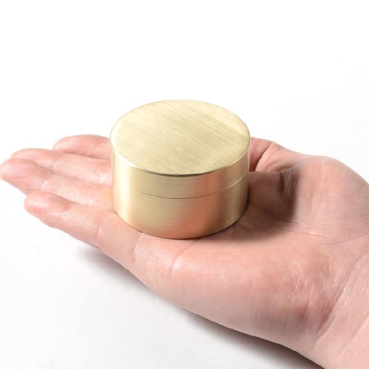 Мини-латунный контейнер для таблеток, водонепроницаемый круглый ящик для улицы, герметичный