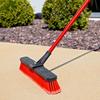 Durable 24 Inch Multi-Surface Push Broom with Heavy Duty Steel Handle Cleaning Garage Patio Driveway