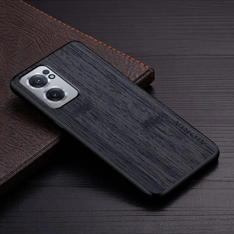 Чехол для Oneplus Nord CE 2 5G, чехол из бамбукового дерева, кожаный чехол, роскошный чехол для oneplus nord ce 2, чехол-капа