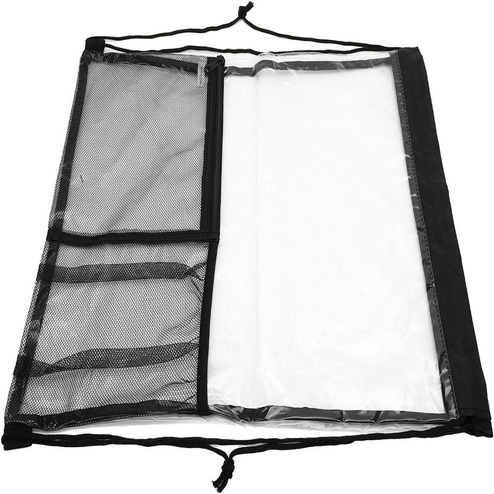 2 Pack Black Transparent Cinch Bag Mesh Pocket See Through Pouch Drawstring Backpack Concerts