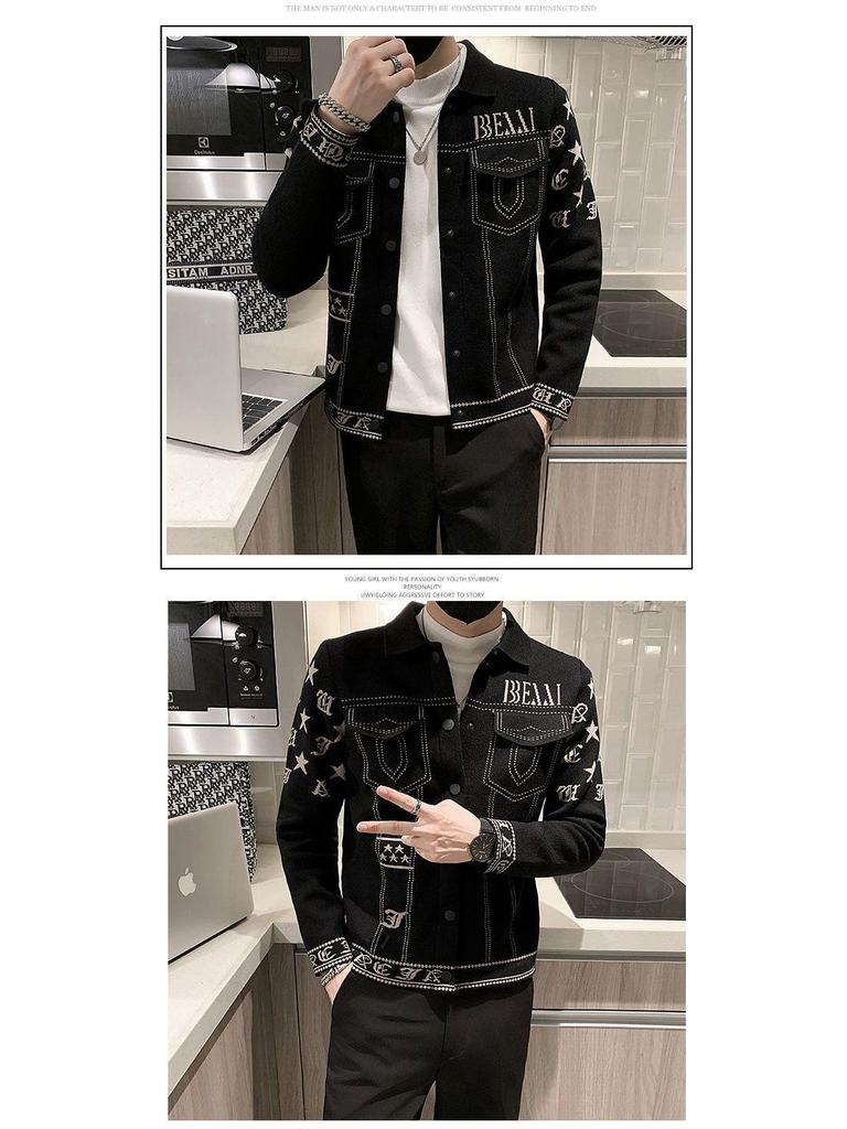 Мужская куртка с европейским воротником: Модная повседневная верхняя одежда Осень/Зима