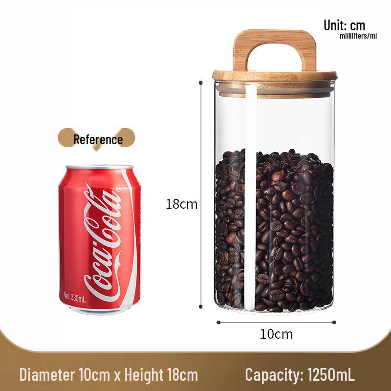 Vintage Glass Storage Jar with Handle Lid - Moisture & Mildew Proof, High-Temperature Resistant for Coffee and More