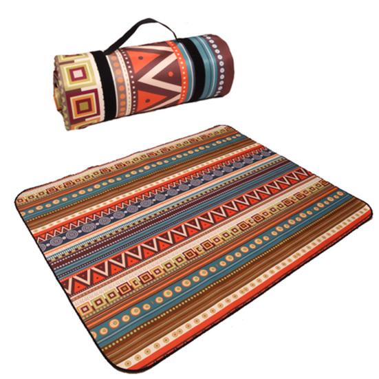 Складной пикниковый плед с веревкой для хранения, основа из алюминиевой пленки с ретро-узором, композитный процесс