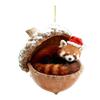 2D Forest Animal Acorn Ornaments Cozy Forest Animal In Snow Frosted Pine Cone Ornaments Woodland Creature Acrylic Hanging Ornament for Animals Lover