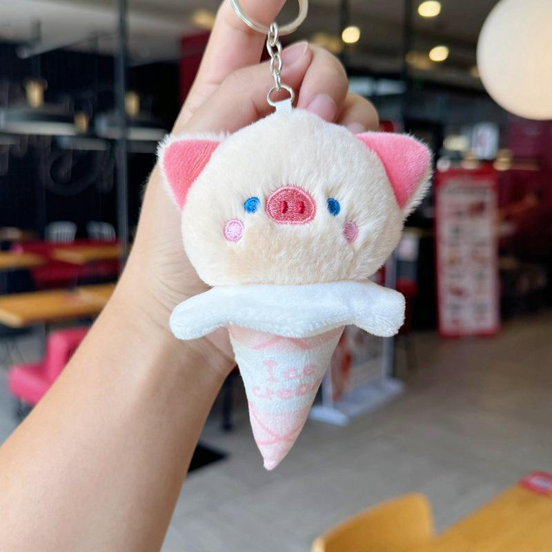 Ух ты! Милый плюшевый брелок в виде панды с мороженым и шарм для сумки в виде котенка