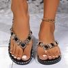 Shoes Woman Spring Summer 2025 Thong Flat Flip Flops Rhinestone Fashion Comfortable Opened Toe Luxury Sandals Women Designers