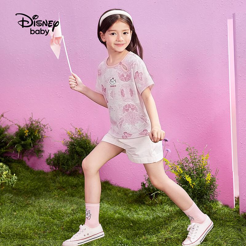 Disney Детская хлопковая футболка с коротким рукавом для девочек