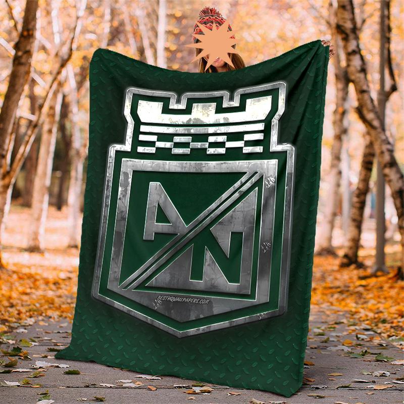 Atletico Nacional Flannel Blanket Soft Warm All-Season Throw, Design for Camping, Car Travel, Hiking Sofa, Bed, Office Perfect Gift for Parties