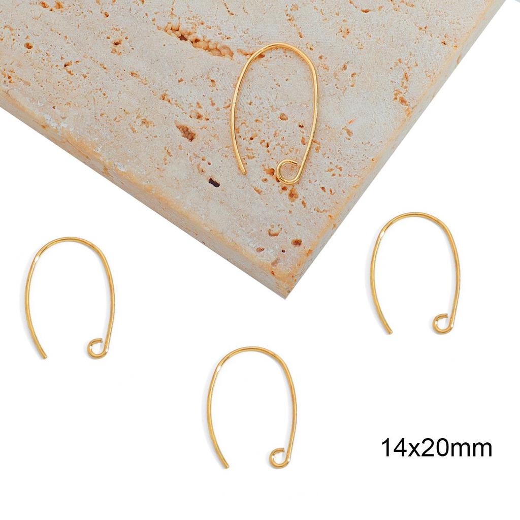 Позолоченные медные крючки для сережек 18 К, проволока для ушных крючков для изготовления ювелирных изделий