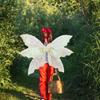 Fairy Wings Set Lightweight Fairy Costume with Floral Garland Fairy Hair Tinsel Wand Elf Ears Butterfly Wings Kit
