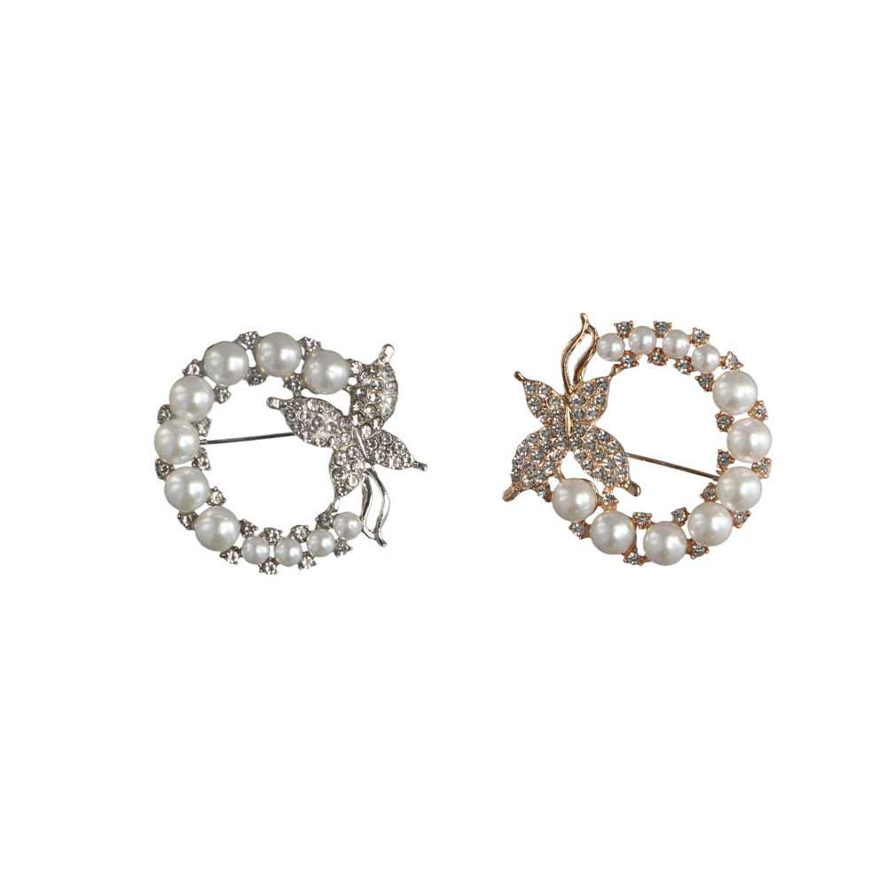 Trend Circle Butterfly Brooch Элегантные круглые броши со стразами Свадебный подарок